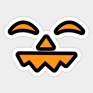 Laughing Halloween Pumpkin Face on Black Background Sticker